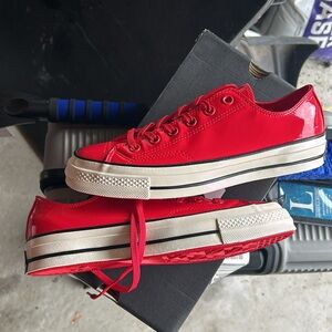 Red patent leather Chuck Taylor